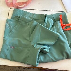 Figs Green Performance Pants with Modern Cut